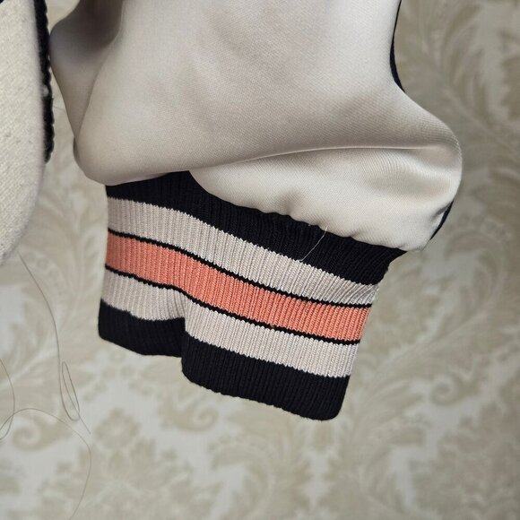 Coach Size 2 Reversible Bomber Varsity Jacket Navy White Penguin  Snap Front - Picture 5 of 16